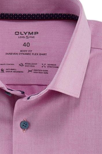 Olymp overhemd Level Five business extra slim fit roze effen katoen