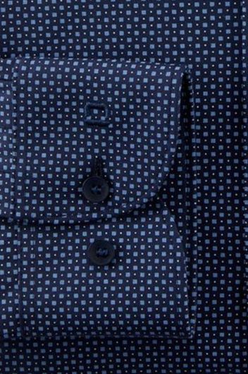 Olymp overhemd Level Five extra slim fit donkerblauw effen katoen mouwlengte 7