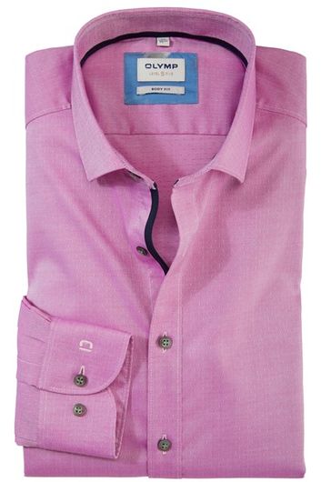 Olymp Level Five business overhemd extra slim fit roze effen katoen