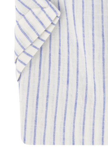 Vanguard casual overhemd korte mouw normale fit blauw wit gestreept 