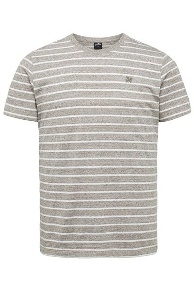 Vanguard t-shirt normale fit katoen korte mouw bruin wit gestreept