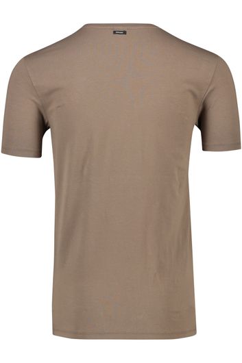 Vanguard t-shirt bruin effen ronde hals