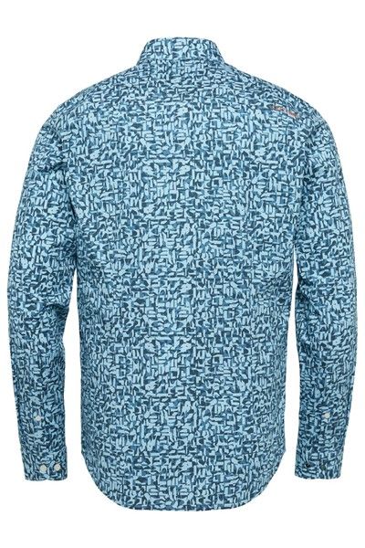 Cast Iron casual overhemd blauw geprint slim fit