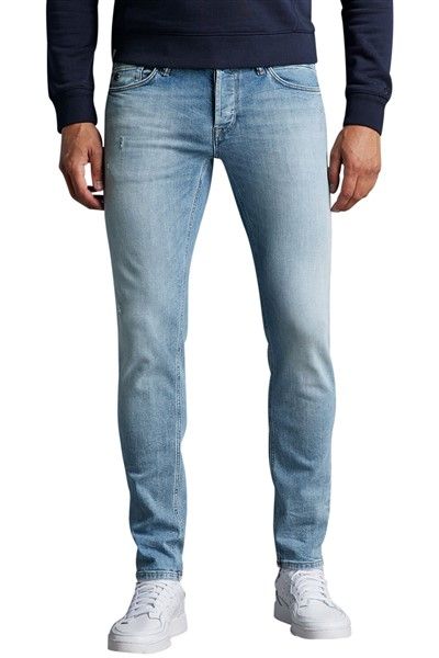 Cast Iron jeans blauw effen slim fit