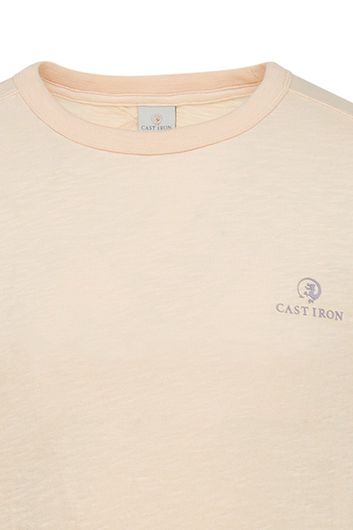 Cast Iron t-shirt beige gestreept