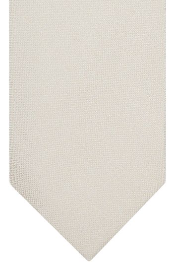 Profuomo stropdas beige effen 100% zijde