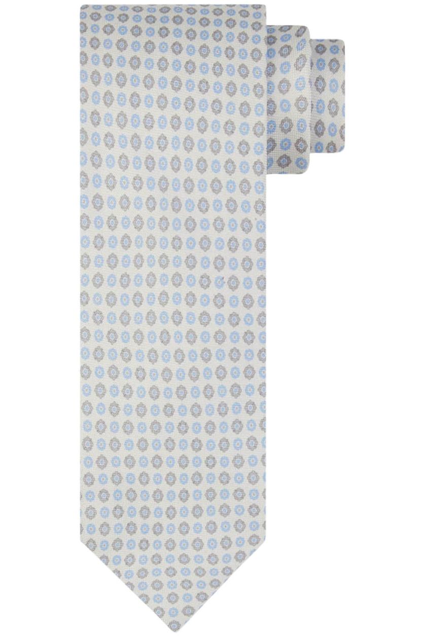 Profuomo zijde stropdas lichtblauw geprint 