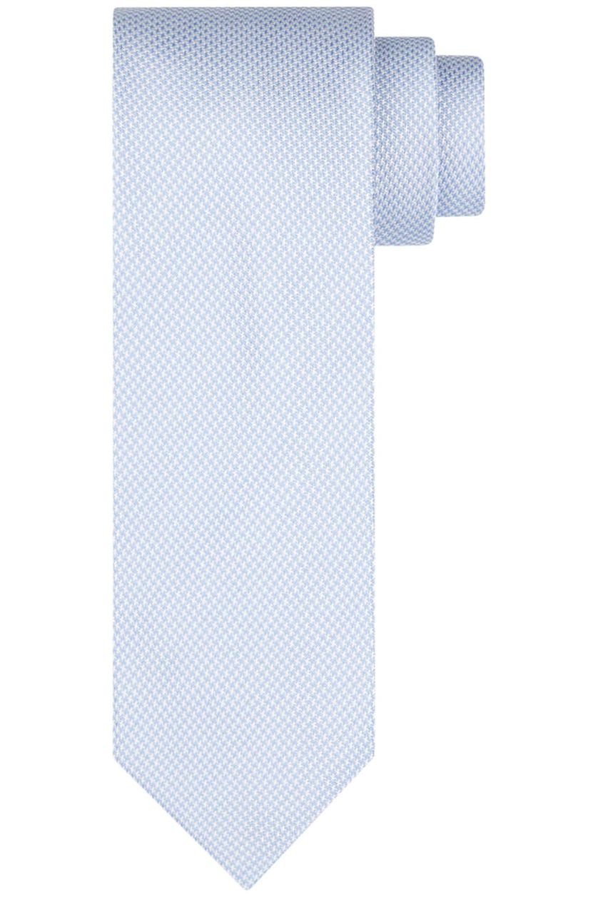 Profuomo stropdas lichtblauw geruit 100% zijde