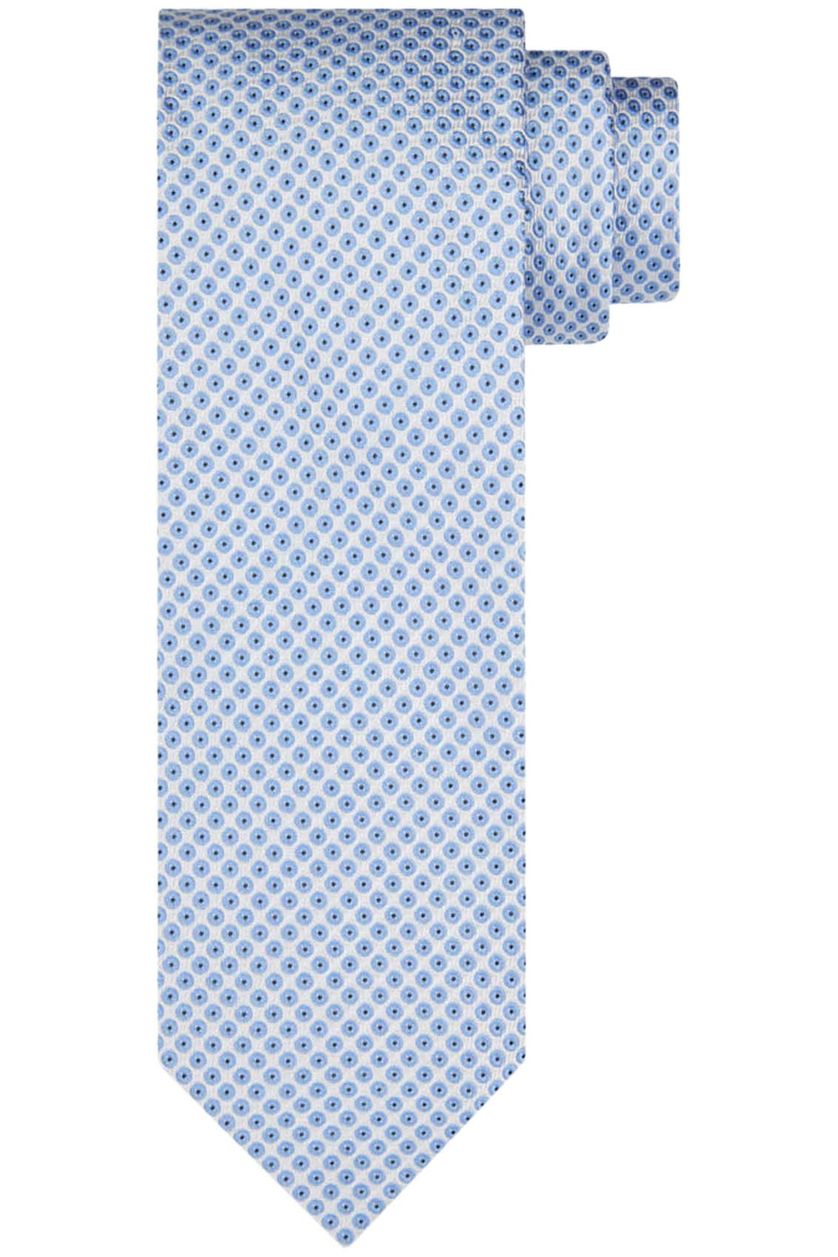 Profuomo zijde stropdas blauwe stippen print 