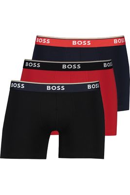 Hugo Boss Hugo Boss boxershorts zwart rood effen katoen