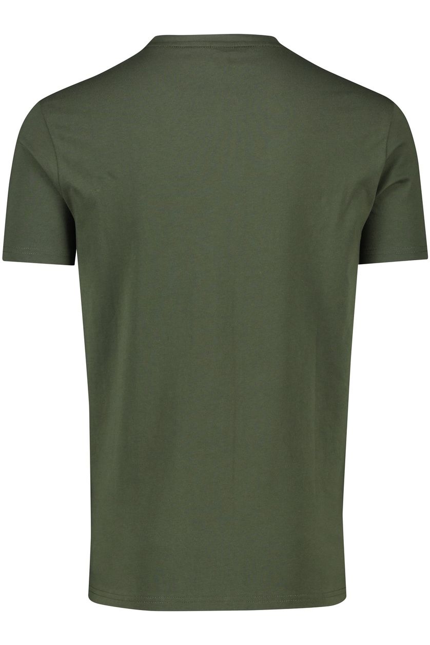 Hugo Boss t-shirt groen print katoen normale fit ronde hals