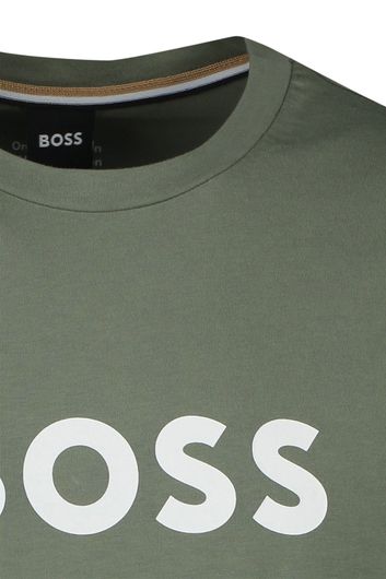 Hugo Boss t-shirt effen katoen groen