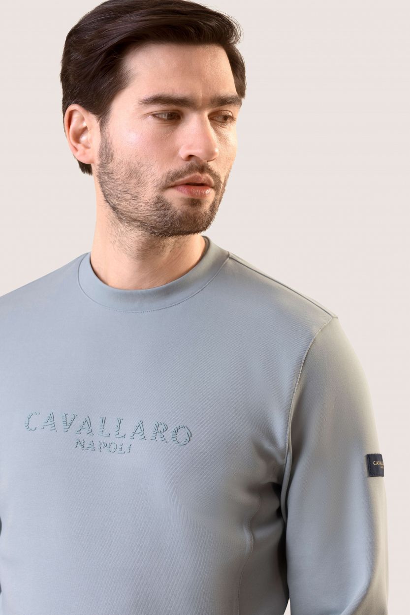 Sweater Cavallaro groen effen ronde hals
