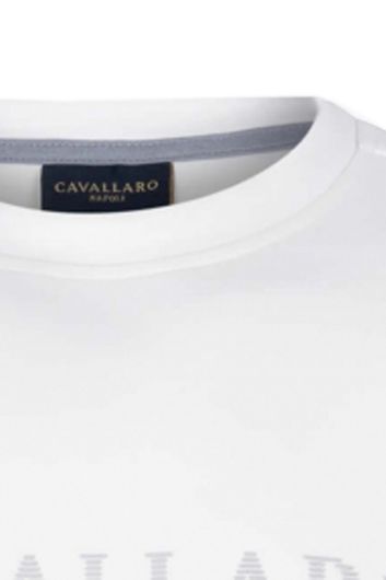 Cavallaro vest ronde hals wit effen 