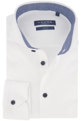 Ledub Ledub overhemd mouwlengte 7 Modern Fit wit effen katoen cutaway boord
