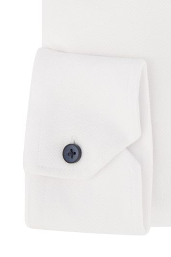 overhemd mouwlengte 7 Ledub Modern Fit wit effen katoen normale fit 