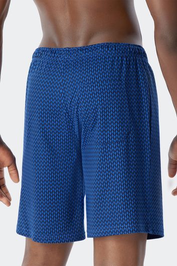 Schiesser Mix+Relax korte pyjamabroek blauw patroon