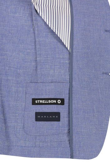 Strellson colbert blauw effen katoen-mix slim fit 