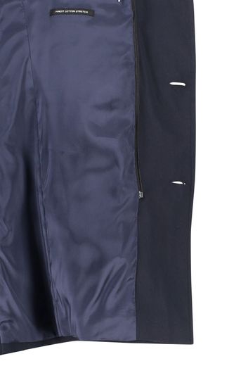 Strellson winterjas Finlay marineblauw effen rits + knoop normale fit katoen