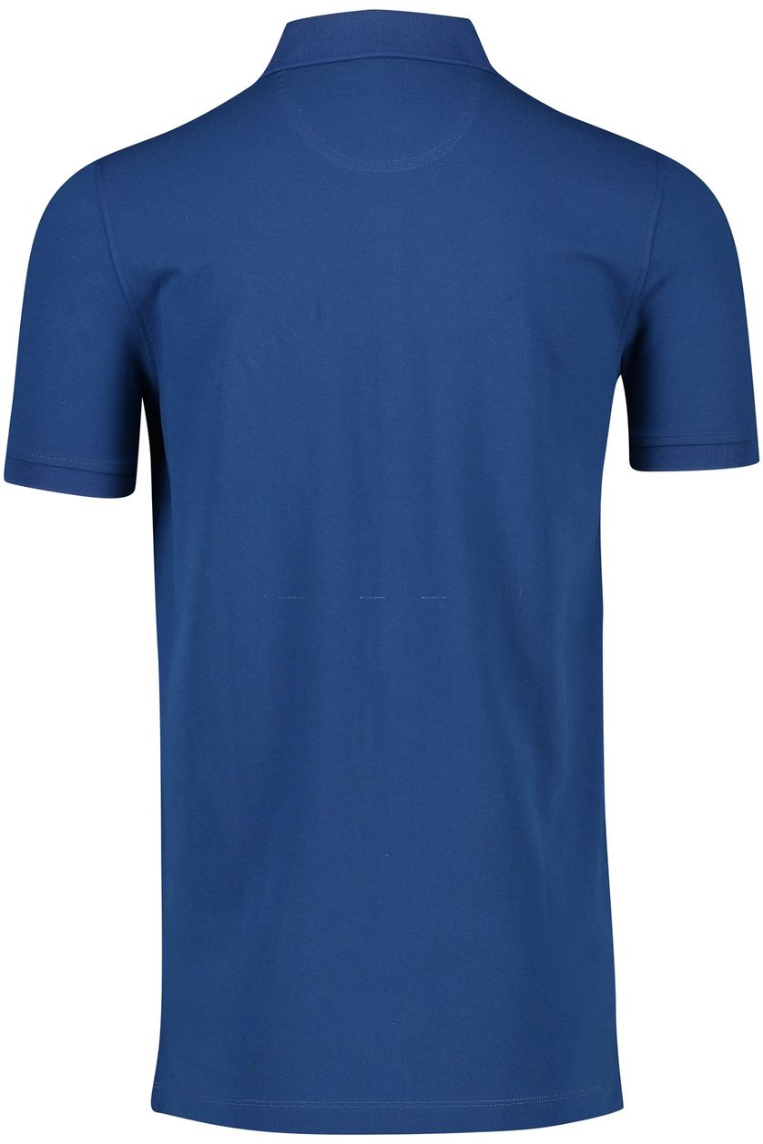 Portofino poloshirt 3 knoops normale fit blauw extra lang