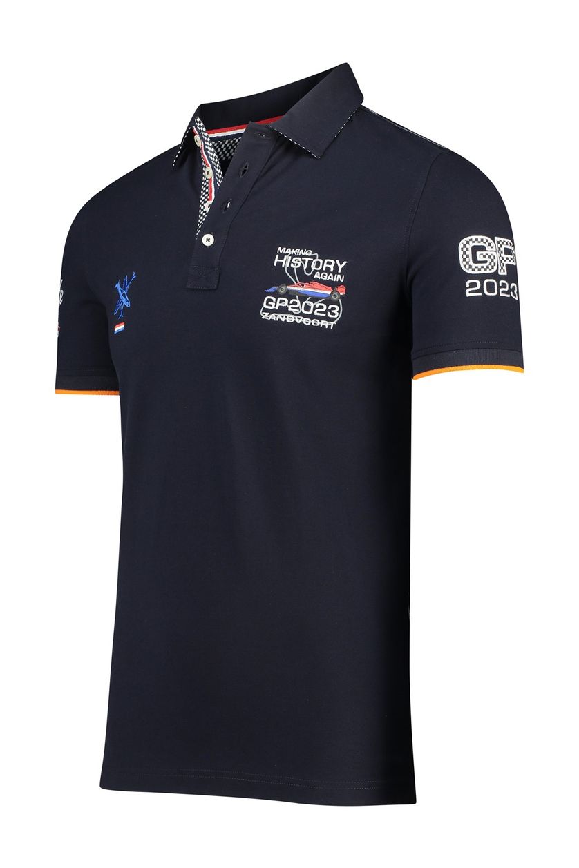 Portofino race polo 2023 normale fit donkerblauw 4 knoops