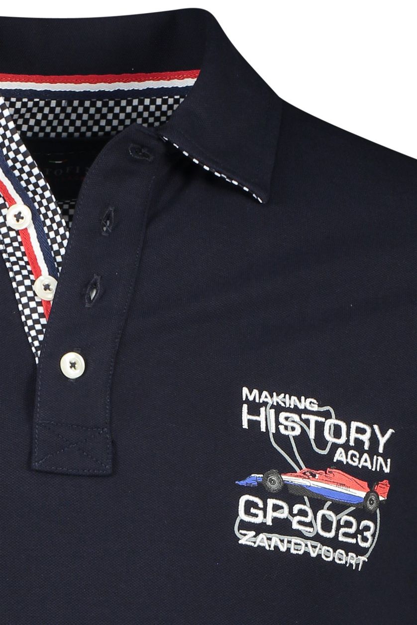 Portofino race polo 2023 normale fit donkerblauw 4 knoops