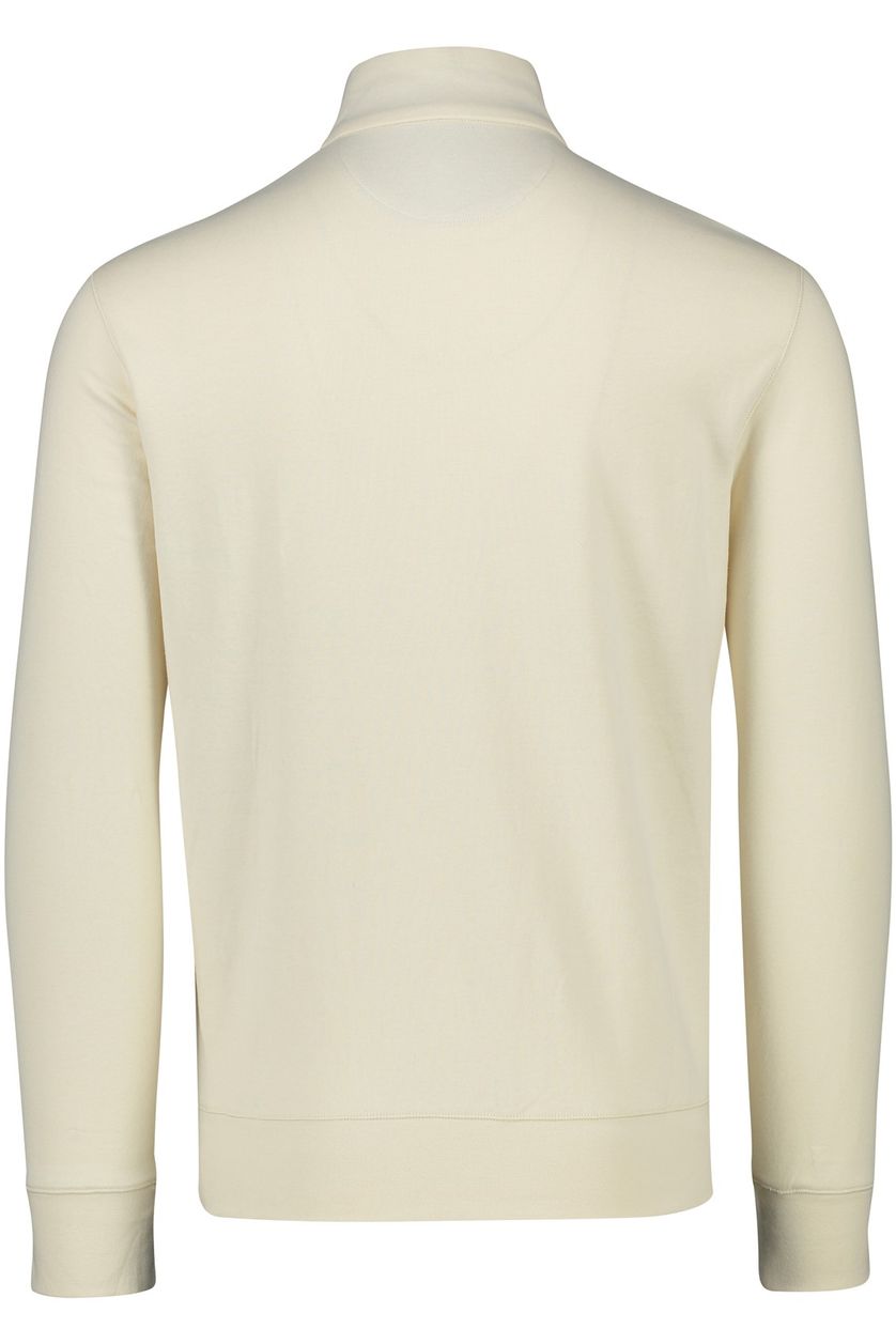 Polo Ralph Lauren trui opstaande kraag beige rits effen katoen-stretch normale fit