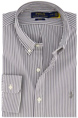 Polo Ralph Lauren Polo Ralph Lauren casual overhemd Slim Fit slim fit grijs wit gestreept katoen