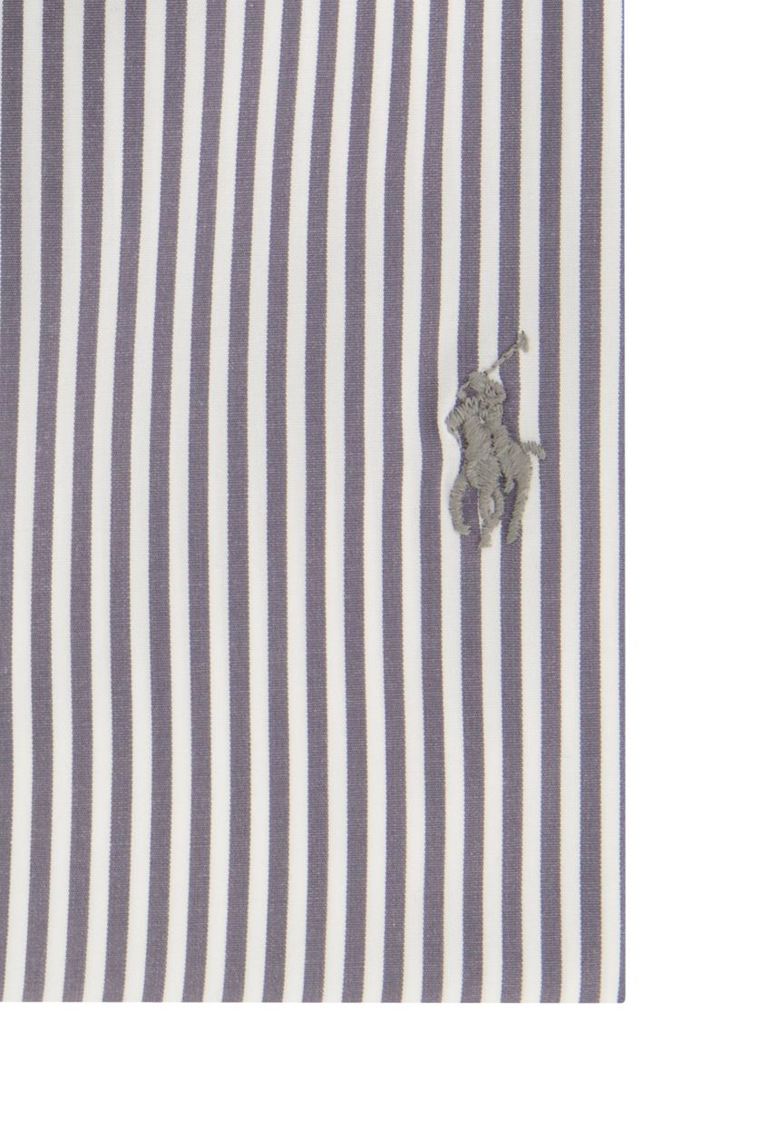 Katoenen Polo Ralph Lauren casual overhemd Slim Fit grijs gestreept
