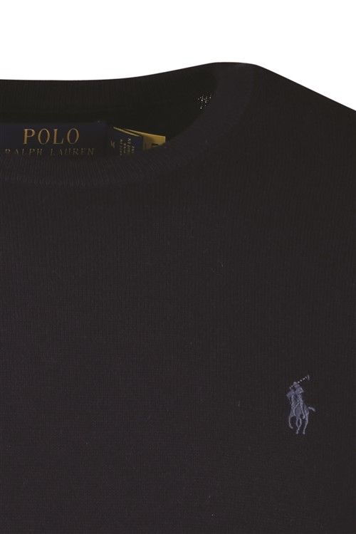 Polo Ralph Lauren trui ronde hals donkerblauw effen katoen normale fit