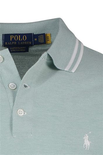Polo Ralph Lauren polo Slim Fit groen met witte details effen katoen