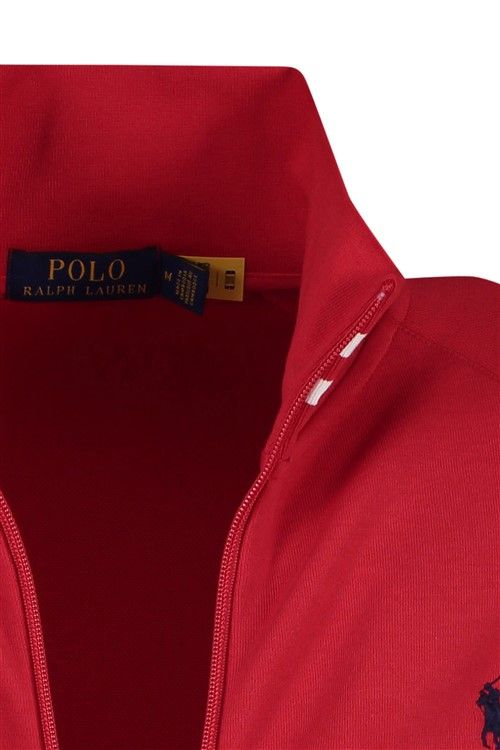 Polo Ralph Lauren vest opstaande kraag rood rits effen katoen-stretch