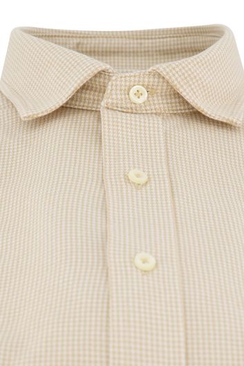 Beige effen Polo Ralph Lauren casual overhemd normale fit katoen