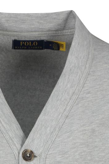 Polo Ralph Lauren vest grijs knopen effen logo op mouw katoen