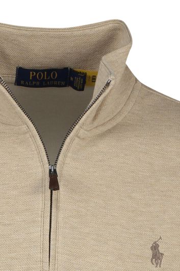 Beige Polo Ralph Lauren trui met opstaande kraag in effen katoen