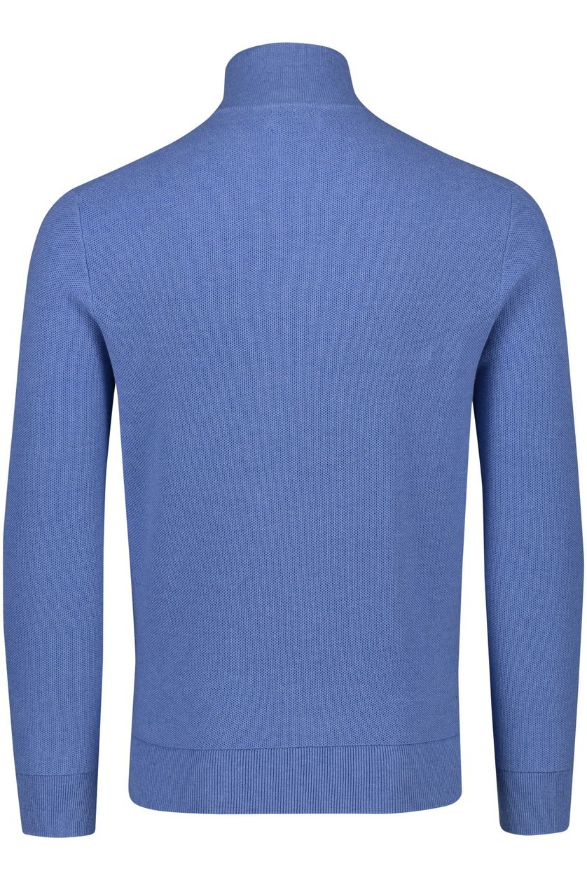 Polo Ralph Lauren trui opstaande kraag lichtblauw effen katoen met logo
