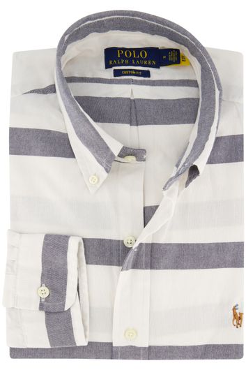 Polo Ralph Lauren casual overhemd normale fit grijs gestreept katoen