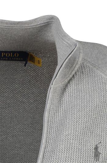 Vest Polo Ralph Lauren grijs rits effen katoen