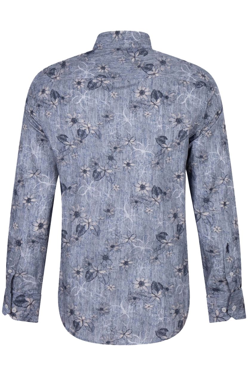 Blauw Cavallaro overhemd slim fit geprint katoen