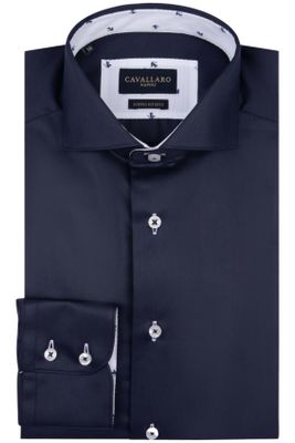 Cavallaro Cavallaro overhemd mouwlengte 7 slim fit navy uni