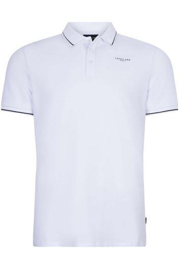 Cavallaro polo normale fit wit effen 3-knoops
