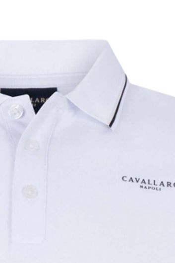 Cavallaro polo normale fit wit effen 3-knoops