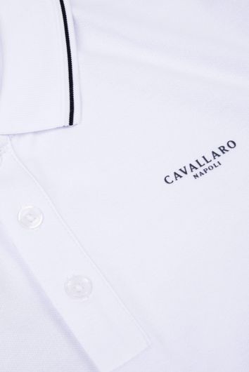 polo Cavallaro wit effen normale fit