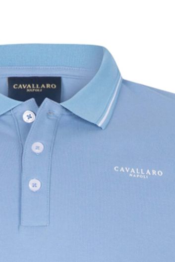 Cavallaro polo normale fit lichtblauw effen katoen Andrio