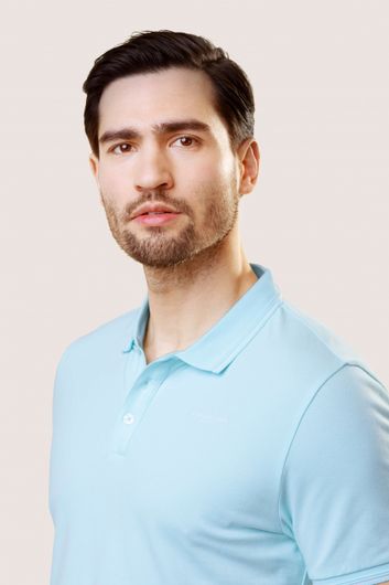 Cavallaro polo normale fit turquoise effen 3-knoops