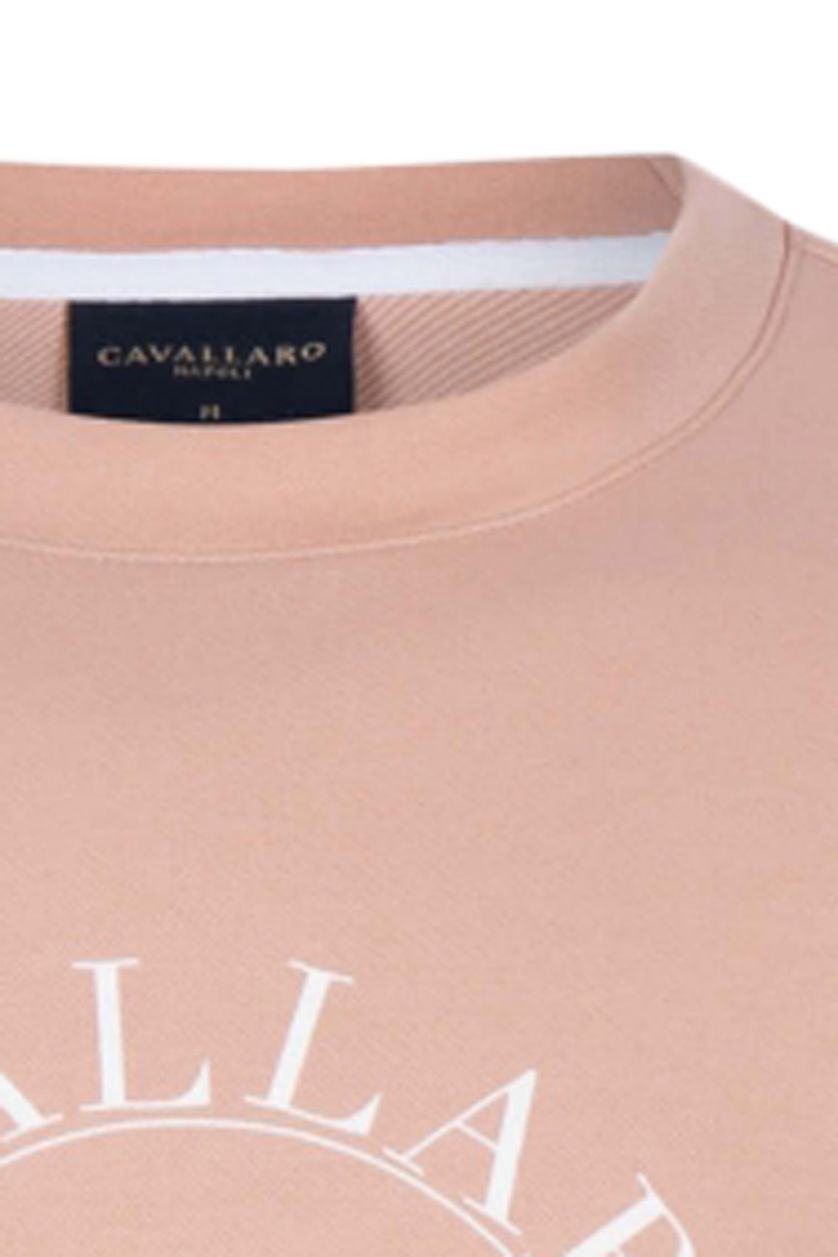 Cavallaro vest roze geprint ronde hals normale fit