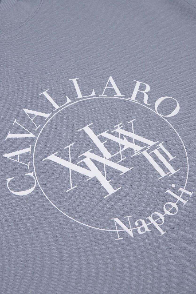 Cavallaro vest grijs effen ronde hals met logo