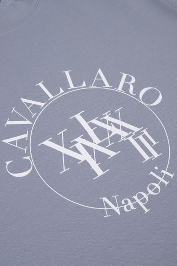 Cavallaro vest ronde hals grijs effen met logo