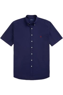 Polo Ralph Lauren Polo Ralph Lauren casual overhemd korte mouw donkerblauw effen katoen rood logo