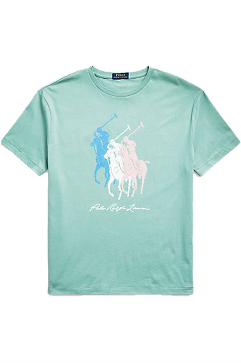 Polo Ralph Lauren t-shirt groen opdruk 3 paarden